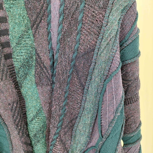 ツンドラ tundra 90s カナダ製 総柄 クルーネック 3Dニット メンズ import:XL